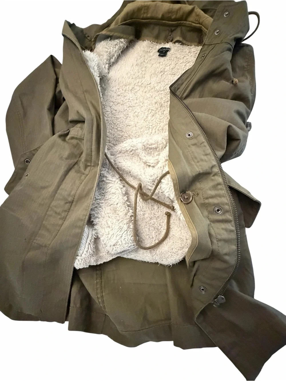 J. Crew Hooded Anorak Jacket in Olive Sz Small